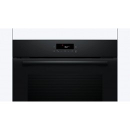 Serie 2,Встраиваемый духовой шкаф Bosch, Auto Pilot 10, объем 71 л , 7 режимов нагрева, 4D Hotair, сенсорное управление со светодиодной подсветкой, направляющие проволочные , пиролиз, черный цвет