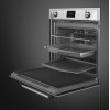 Духовой шкаф Smeg/ Духовой шкаф Smeg, 60 см, пиролитическая очистка, 9 функций приготовления, поворотные переключатели, таймер, автоматическое отключение, полезный объем 68л, энергоэффективность А, цвет нержавеющая сталь