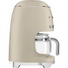 Капельная кофеварка SMEG, стиль 50-х годов, 10 чашек, 1.4 л, 2 уровня крепости кофе, поддержание тепла, дисплей, цвет лунный свет