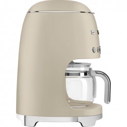Капельная кофеварка SMEG, стиль 50-х годов, 10 чашек, 1.4 л, 2 уровня крепости кофе, поддержание тепла, дисплей, цвет лунный свет