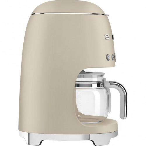 Капельная кофеварка SMEG, стиль 50-х годов, 10 чашек, 1.4 л, 2 уровня крепости кофе, поддержание тепла, дисплей, цвет лунный свет