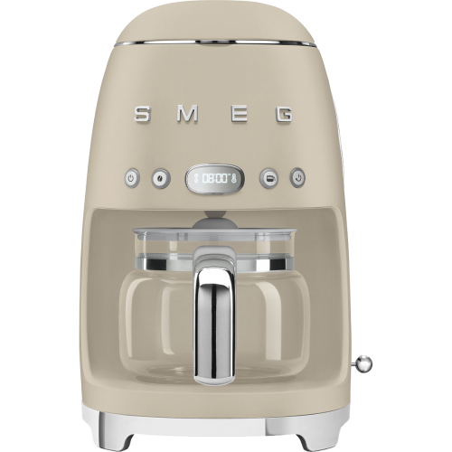 Капельная кофеварка SMEG, стиль 50-х годов, 10 чашек, 1.4 л, 2 уровня крепости кофе, поддержание тепла, дисплей, цвет лунный свет