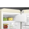 Холодильник SMEG однодверный, 105 л, LED подсветка, морозильная камера, кремовый цвет, уровень шума 35 дБ