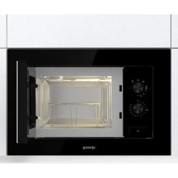 GORENJE BM201EG1BG, встраиваемая микроволновая печь, 20 л, черная, 800 Вт, механическое управление