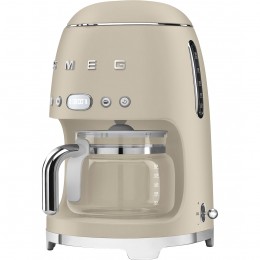 Капельная кофеварка SMEG, стиль 50-х годов, 10 чашек, 1.4 л, 2 уровня крепости кофе, поддержание тепла, дисплей, цвет лунный свет