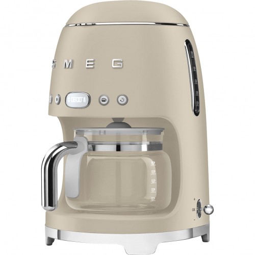Капельная кофеварка SMEG, стиль 50-х годов, 10 чашек, 1.4 л, 2 уровня крепости кофе, поддержание тепла, дисплей, цвет лунный свет