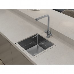 GRANFEST METAL 4444 inox 1 чаша 390x390x205 универсальный монтаж