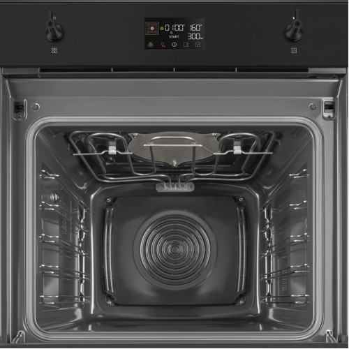 Духовой шкаф Smeg черный, 11 функций, СВЧ, паровая очистка, термощуп, 68 л, сенсорное управление