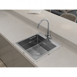GRANFEST METAL 5050 inox 1 чаша 450x400x205 врезной монтаж