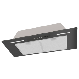 Вытяжка KHI 9931 N, 90 см, механическое управление, 950 м³/ч, LED, алюминиевый фильтр, черная, 56 дБ