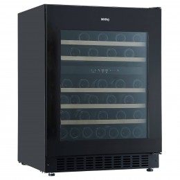 Винный шкаф KORTING/ Винный шкаф KORTING, ВхШхГ 820х595х570 мм, встраиваемый, объем 129 л, сенсорное управление, 46 бутылок, 2 температурные зоны, 5 деревянных полок, вентилятор для равномерного распределения температуры, LED освещение, энергоэффективност