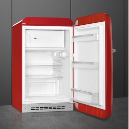 Холодильник SMEG FAB10RRD6, однокамерный, 122 л, стандартный компрессор, энергоэффективность D, красный, стиль 50-х.
