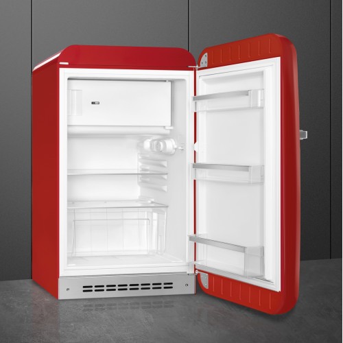 Холодильник SMEG 50-х годов, однокамерный, красный, 122 л, с морозильной камерой и стандартным компрессором