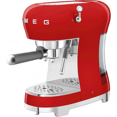 Ручная кофемашина Smeg в стиле 50-х, красная, с регулируемой температурой и давлением 15 бар