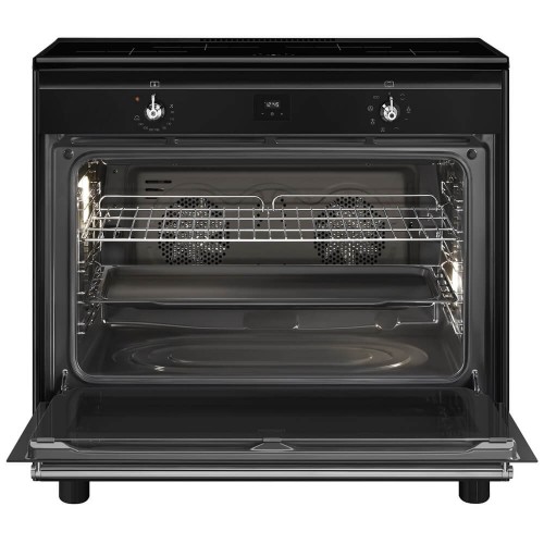 Варочный центр Smeg Classica Concerto 90х60 см - индукционная варочная поверхность и электрическая духовка с 4 зонами нагрева, 115 л, галогеновая подсветка, электромеханический контроль температуры.