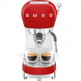 Ручная кофемашина Smeg ecf02rdeu, 15 бар, 1.1 л, красная