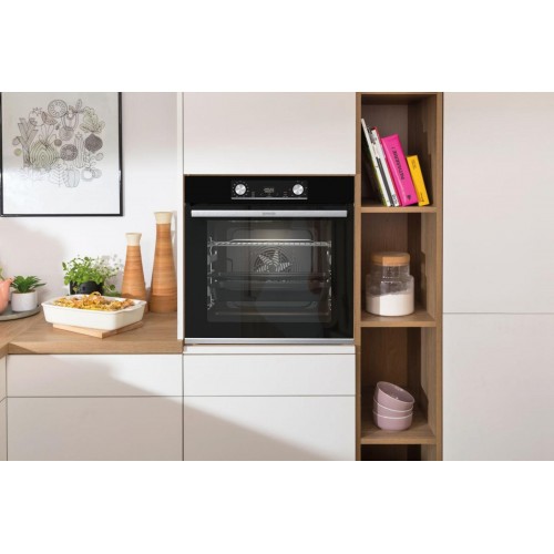 Встраиваемая электрическая духовка GORENJE 59.5x59.5x56.4 см, 77 л, с функцией приготовления на пару, черная