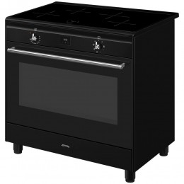 Варочный центр Smeg CX91IMBL, индукционная панель, 4 зоны нагрева, духовой шкаф 115 л, класс А.
