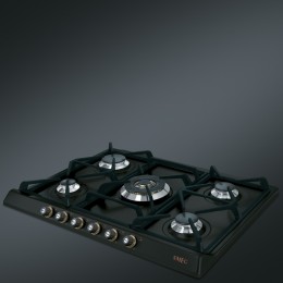 Варочная панель SMEG SR775AO, газовая, 5 горелок, 70 см, антрацит, латунная фурнитура