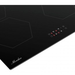 Варочная панель MONSHER MHI 6101, индукция, 4 конфорки, 7,2 кВт, сенсорное управление, таймер, блокировка, цвет черный