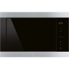 Встраиваемая микроволновая печь SMEG Classica 60 см, высота 38 см, черное стекло и нержавеющая сталь