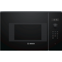 Bosch BFL524MB2, Встраиваемая микроволновая печь, 20 л, AutoPilot 7, черный, 800 Вт, 5 мощностей, сенсорное управление, многофункциональные часы