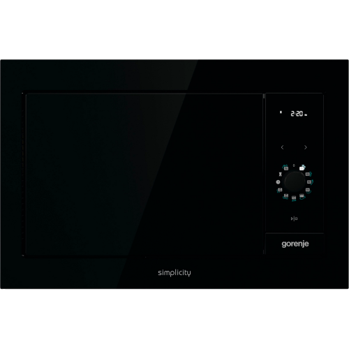 Встраиваемая микроволновая печь GORENJE Simplicity 23 л, 900 Вт, черная с кварцевым грилем