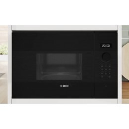 Bosch BFL524MB2, Встраиваемая микроволновая печь, 20 л, AutoPilot 7, черный, 800 Вт, 5 мощностей, сенсорное управление, многофункциональные часы