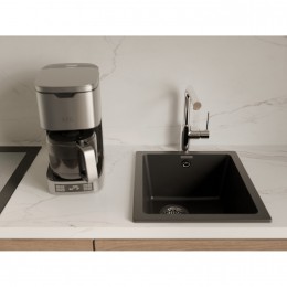 RIVELATO Мойка BERKANA 35 1-чаш 415*455, монтаж: универсальный, материал: кварц, цвет черный
