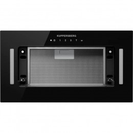 Встраиваемая вытяжка Kuppersberg BIM 600 Black, 52 см, 650 м³/ч (рециркуляция), 1300 м³/ч (отвод), сенсорное управление, таймер, турборежим, угольный фильтр KF-ES, 46 дБ, черный.