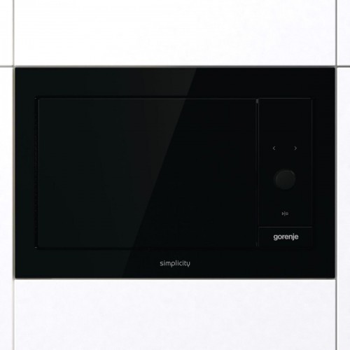 Встраиваемая микроволновая печь GORENJE Simplicity 23 л, 900 Вт, черная с кварцевым грилем