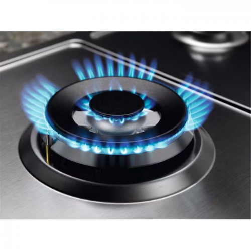 Встраиваемая газовая панель ELECTROLUX - нержавеющая сталь, 8550 Вт, WOK, электроподжиг, газ-контроль, чугунные решетки, 59.5x51 см