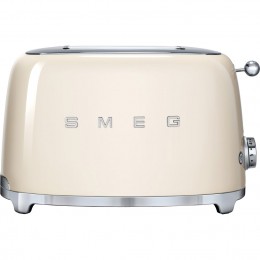 Тостер Smeg tsf01creu, 50-е, 2 ломтика, нержавеющая сталь, 6 уровней, кремовый