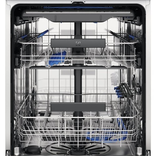 Встраиваемая посудомоечная машина ELECTROLUX на 15 комплектов, сенсорное управление, 8 программ, черная, с теплообменником и открыванием дверцы - 59.6x55x82 см