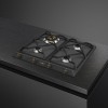 Встраиваемая газовая панель SMEG Coloniale 60 см с 4 конфорками, газ-контролем и электроподжигом в антраците с латунной фурнитурой