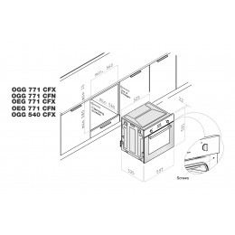 Духовой шкаф Korting OGG 771 CFX: Газ, 59.7x59.6x56.5 см, Гриль, Конвекция, Сенсорный дисплей, Нержавеющая сталь.