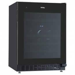 Винный шкаф KORTING/ Винный шкаф KORTING, ВхШхГ 820х595х570 мм, встраиваемый, объем 129 л, сенсорное управление, 46 бутылок, 2 температурные зоны, 5 деревянных полок, вентилятор для равномерного распределения температуры, LED освещение, энергоэффективност