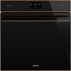 Встраиваемая электрическая духовка SMEG Dolce Stil Novo 60 см, черный, сенсорный программатор, 10 функций, пиролитическая очистка