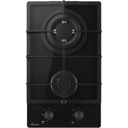 Варочная панель MGG 33 Noir, газ, 30 см, 2 конфорки, электроподжиг, газ-контроль, чугун, черный