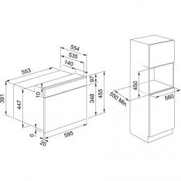 Духовой шкаф Franke FSM 45 MW XS 131.0606.103, компактный 595x455x554 мм, 40л, СВЧ, 7 функций, 5 программ, ЖК дисплей, нержавеющая сталь/черный.