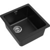 RIVELATO Мойка BERKANA 35 1-чаш 415*455, монтаж: универсальный, материал: кварц, цвет черный