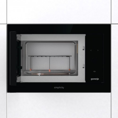 Встраиваемая микроволновая печь GORENJE Simplicity 23 л, 900 Вт, черная с кварцевым грилем