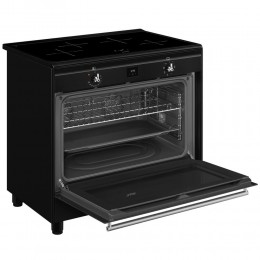 Варочный центр Smeg CX91IMBL, индукционная панель, 4 зоны нагрева, духовой шкаф 115 л, класс А.
