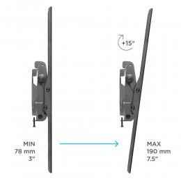 Кронштейн ONKRON UT4 Black 55-100, макс. VESA 800x600, наклон 0-15°, вес до 75 кг