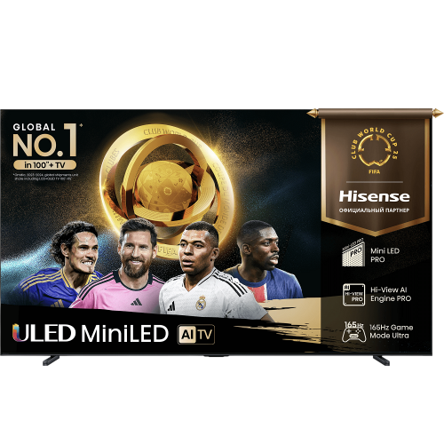 Телевизор ЖК Hisense 100'' Ultra HD Mini LED с Dolby Vision и Smart TV (VIDAA U9) - 165 Hz, HDR 10+, Wi-Fi, 4xHDMI, 2xUSB