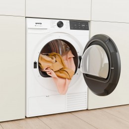 Сушильная машина Gorenje/ Сушильная машина Gorenje, отдельностоящая, ВхШхГ 850х600х625 мм, загрузка 8 кг, 15 программ, конденсационная сушка с тепловым насосом, поворотное/сенсорное управление, цифровой дисплей, Wi-Fi, датчик влажности белья, функция Twin
