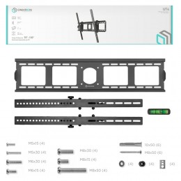 Кронштейн ONKRON UT4 Black 55-100, макс. VESA 800x600, наклон 0-15°, вес до 75 кг