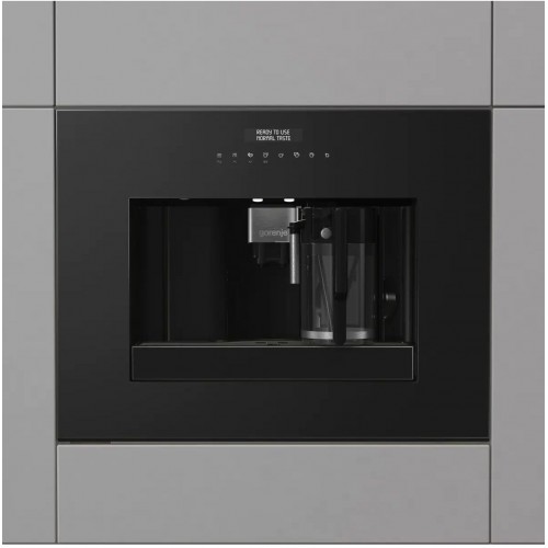 Встраиваемая кофемашина Gorenje с давлением 15 бар, кофемолкой и капучинатором – 1350 Вт, автоматическое приготовление эспрессо и очистка от накипи