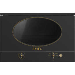 Встраиваемая микроволновая печь SMEG MP822NAO, 22 л, антрацит, без поворотного стола, таймер.