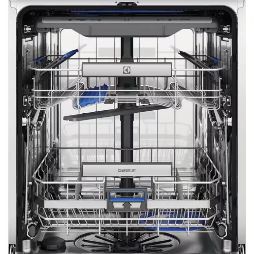 Встраиваемая посудомоечная машина ELECTROLUX 60 см - Comfort Lift, 14 комплектов, сенсорное управление, 8 программ, черная, сушка с открыванием дверцы, индикация на полу